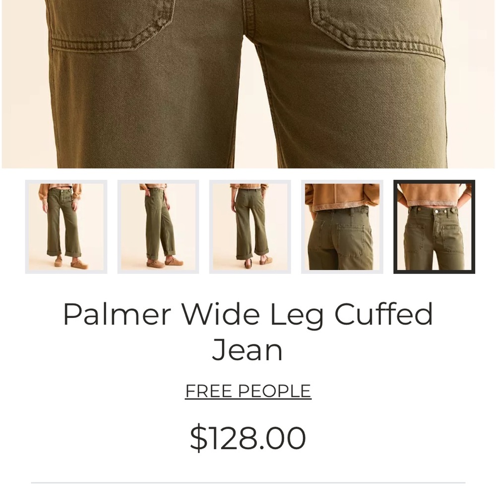 We The Free Palmer Olive Green Wide-Leg Jeans - Picture 13 of 13